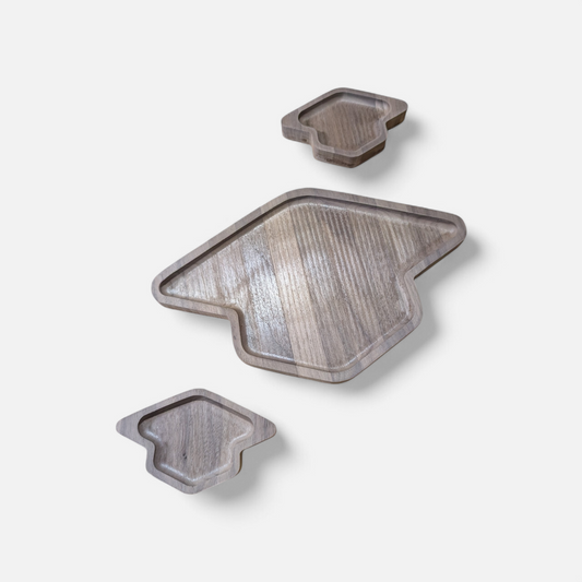 Black Walnut Graduation Cap Tray