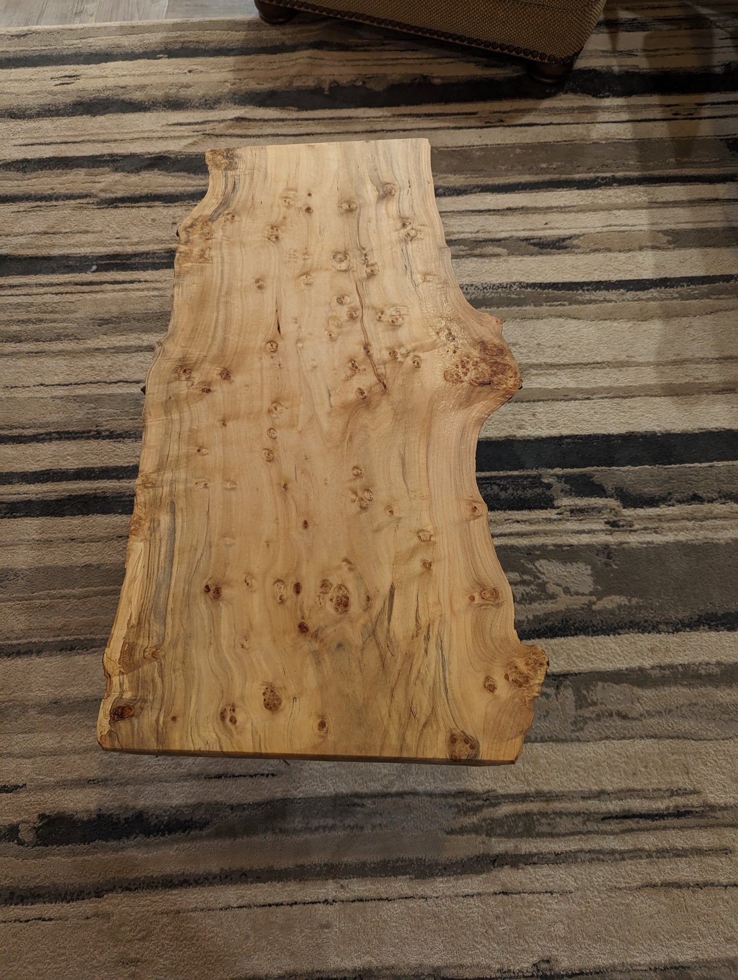 Live Edge Maple Burl Coffee Table