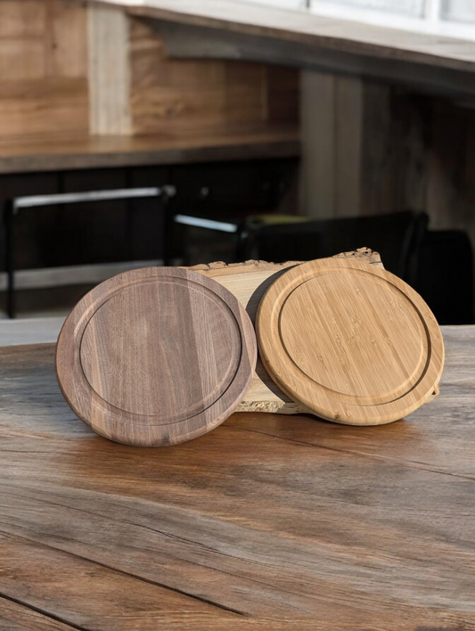 Premium Walnut or High Quality Bamboo Circle Cutting Board