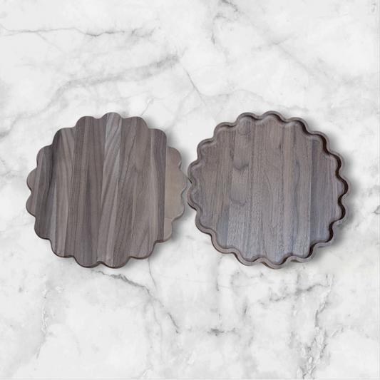🌸 Scalloped Tray or Board – Elegant & Versatile Blank for Engraving, Serving, or Crafting